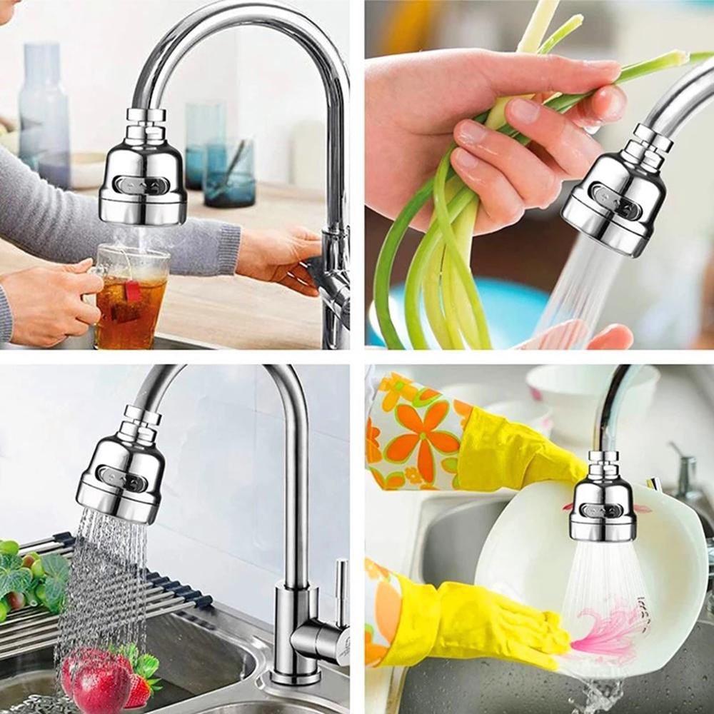 FASHYUNER Đầu Nối Dài Vòi Nước Bồn Rửa Chén Bằng Nhựa ABS 3 Chế Độ Tiết Kiệm Nước
