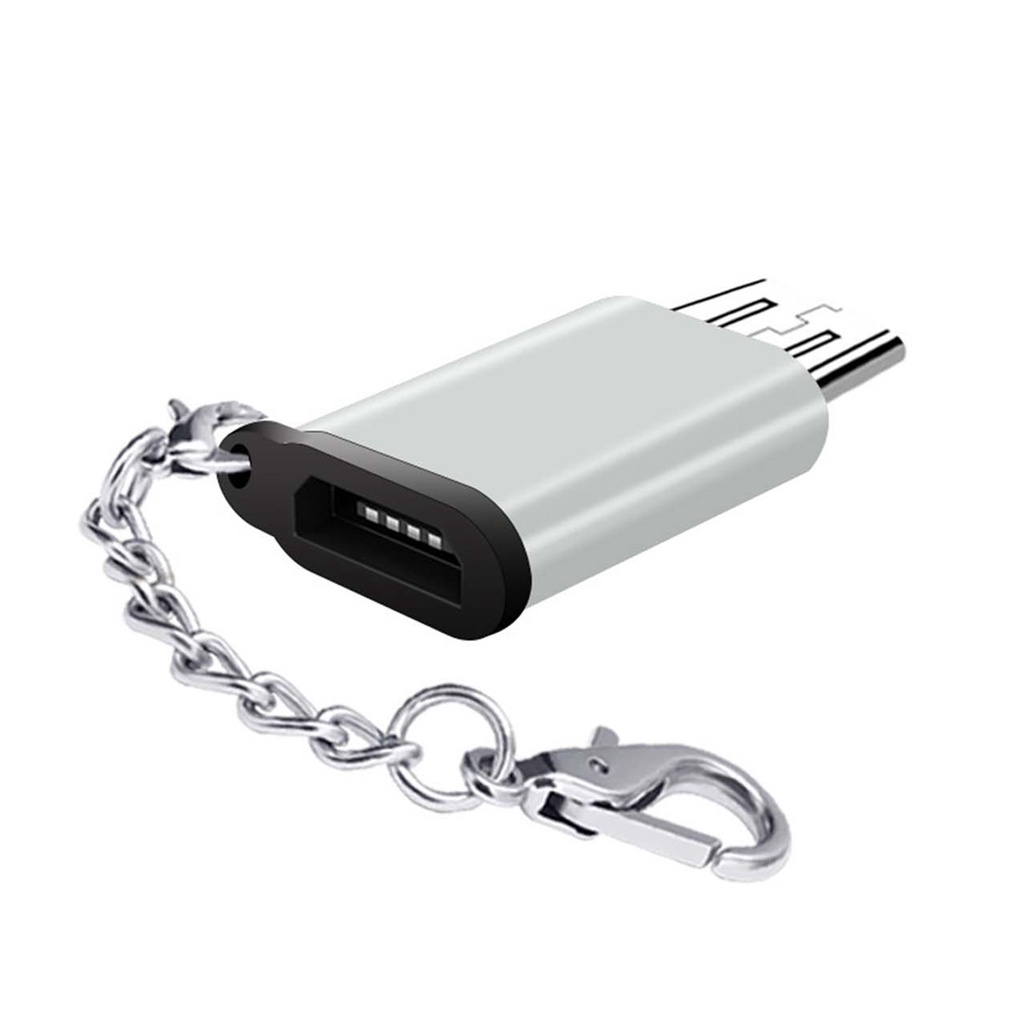 Đầu Chuyển Đổi OTG Type c Sang Micro V8 Bằng Hợp Kim Nhôm Kèm Móc Khóa Tiện Dụng