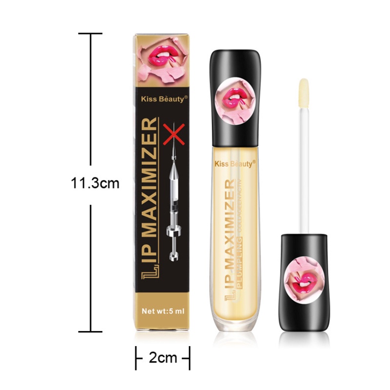 Dầu dưỡng môi KISS BEAUTY trong suốt tự nhiên dưỡng ẩm chống nứt nẻ, giúp môi mềm mại căng bóng