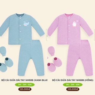 Bộ dài tay Lullaby vải Cotton Organic mỏng mát cho bé trai và bé gái