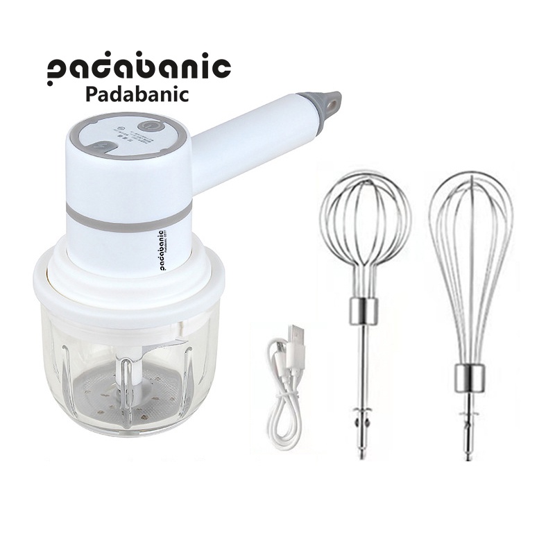 Máy xay thịt tỏi Padabanic 6977 ớt xay rau củ nhà bếp đa năng loại 250ml 3 chế độ lưỡi sạc USB tích điện siêu tiện lợi