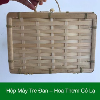 Hộp Mây Tre Đan tay 15 x 23 x 9 cm - Hoa Thơm Cỏ Lạ