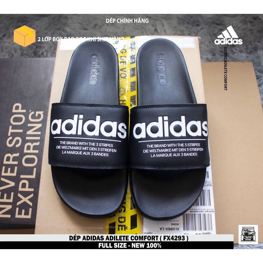 [ HÀNG CHÍNH HÃNG ] Dép Adidas Adilete Comfort Logo ( FX4293 ) - REAL AUTHENTIC 100%