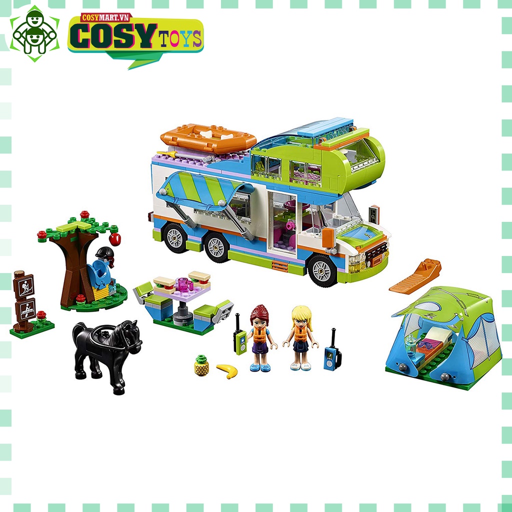 Đồ chơi lắp ghép xếp hình mô hình Xe dã ngoại du lịch di động Girl Club với 493 mảnh ghép