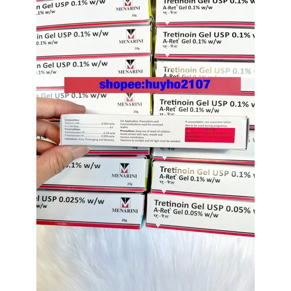 Kem Gel Giảm mụn, mờ thâm nám, chống lão hóa Tretinoin Aret 20g.