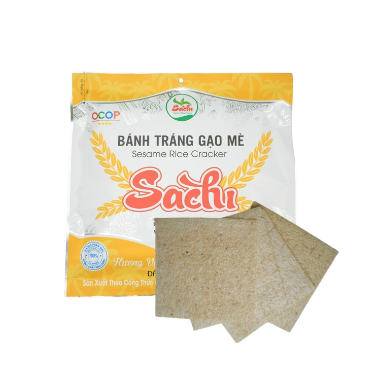 Thùng 25 Gói Bánh Tráng Gạo Mè Nướng Sẵn SACHI 75 Gam