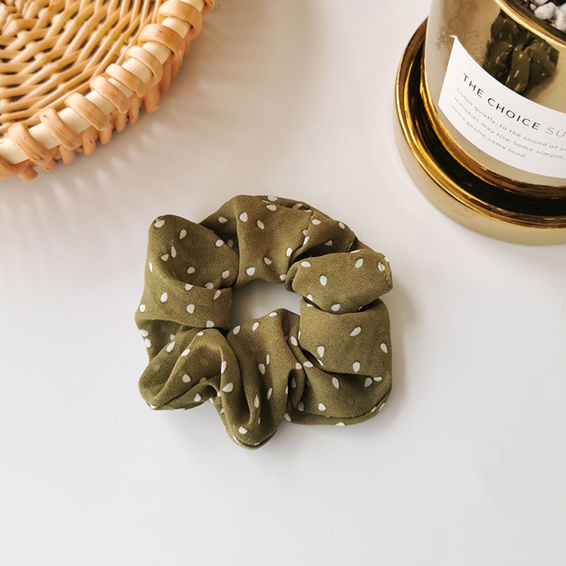 Dây Buộc Tóc Co Giãn Họa Tiết Chấm Bi Phong Cách Hàn Quốc Cho Nữ Hair Scrunchies