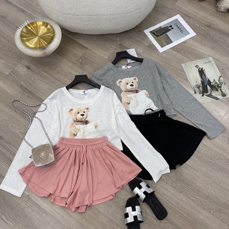 Set Áo Gấu Dài Tay Kèm Quần N.G.N Hách Tuổi