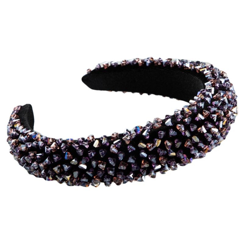 Băng Đô Nhung Đính Hạt Thủy Tinh Lấp Lánh Phong Cách Baroque