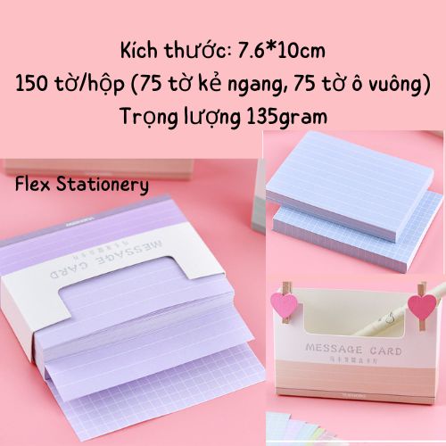 HỘP GIẤY NOTE 150 TỜ MÀU XINH XẮN, GIẤY GHI CHÚ KẾ HOẠCH, GIẤY NHỚ KẺ NGANG, Ô VUÔNG