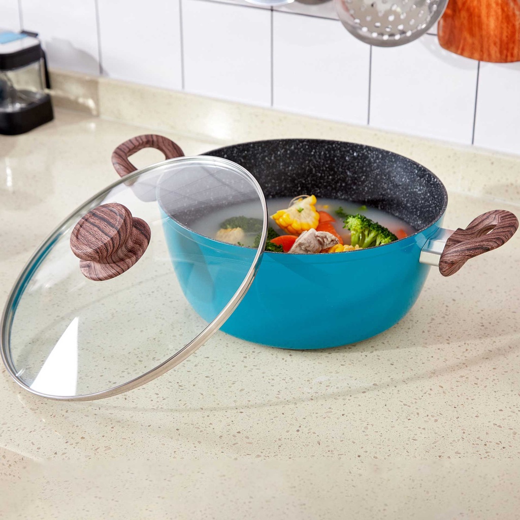 Nồi đáy từ vân đá chống dính cao cấp - size 20-24cm - Tiện lợi, đa chức năng, phù hợp với mọi loại bếp
