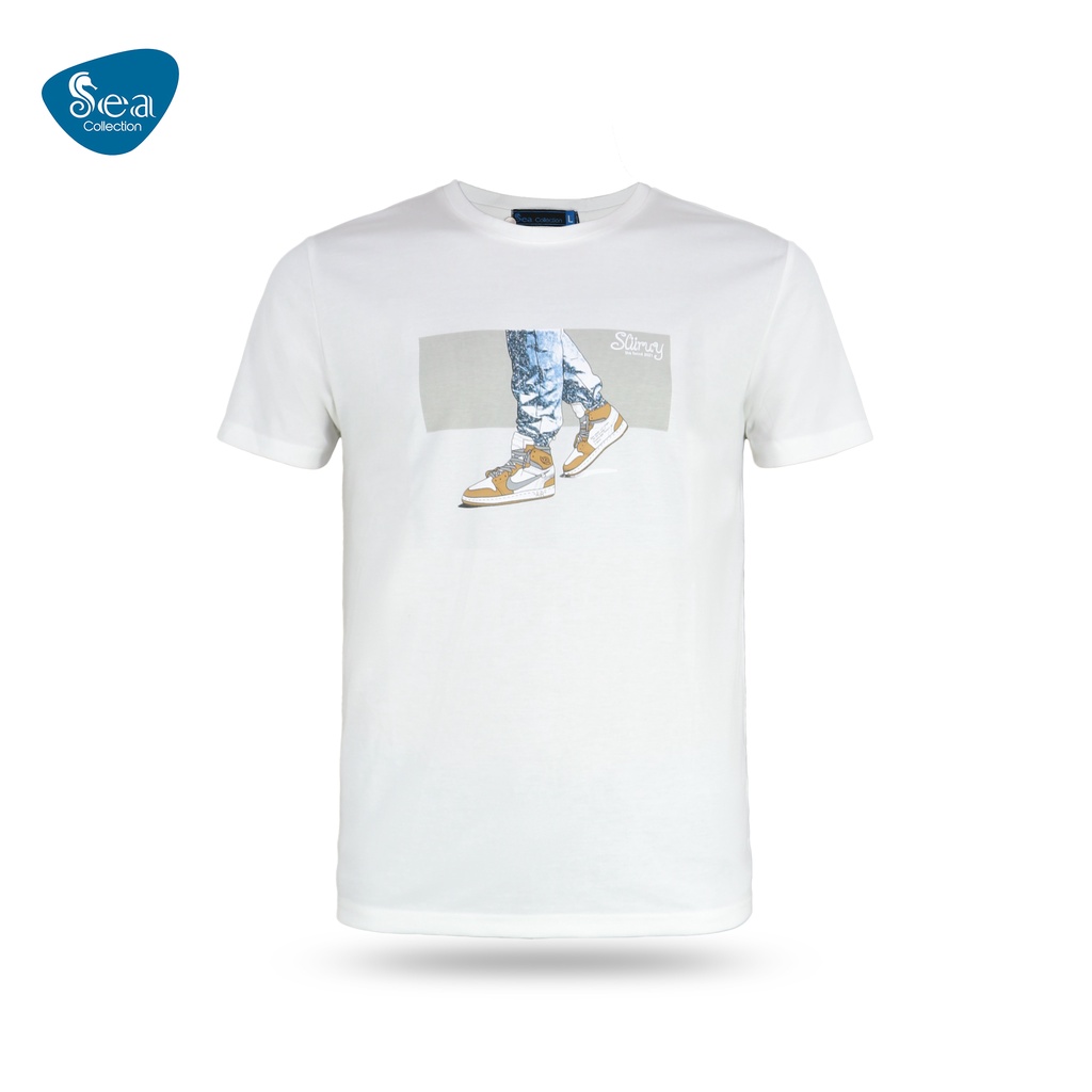 Áo Thun Nam cổ tròn tay ngắn Sea Collection in Đôi giày 7126