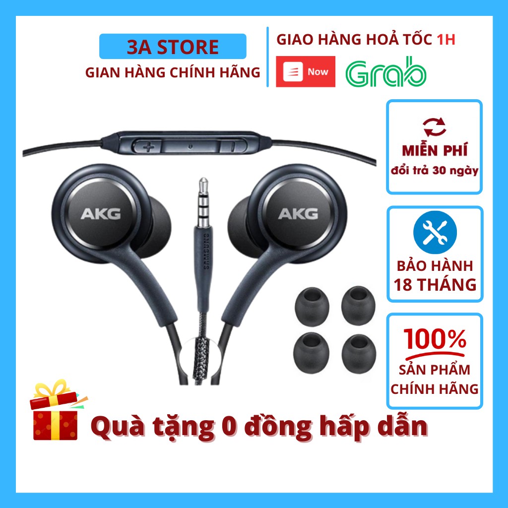 Tai nghe AKG S10 chính hãng S10 Plus S8, S9, Note 8, Note 9, S10, Note 10 nguyên seal tặng 4 núm phụ