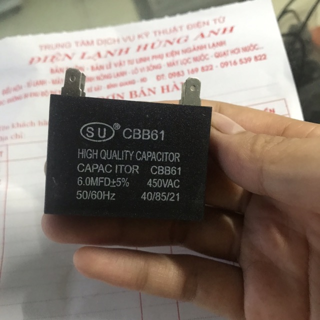 Tụ quạt dàn nóng điều hoà loại zắc1,5uf ,2uf.2,5uf.3uf.3,5uf.4uf.5uf.6uf.7uf.8uf