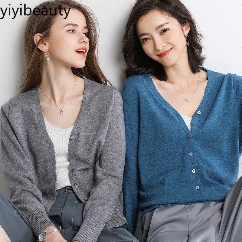  Áo khoác len cardigan cổ chữ V form rộng mẫu 2019 trẻ trung thời trang cho nữ | BigBuy360 - bigbuy360.vn