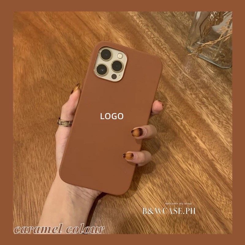 Ốp điện thoại silicon màu nâu ấm áp cho compatible for iPhone 12 11 pro max ix xs max xr se2 6 6s 7 8 plus