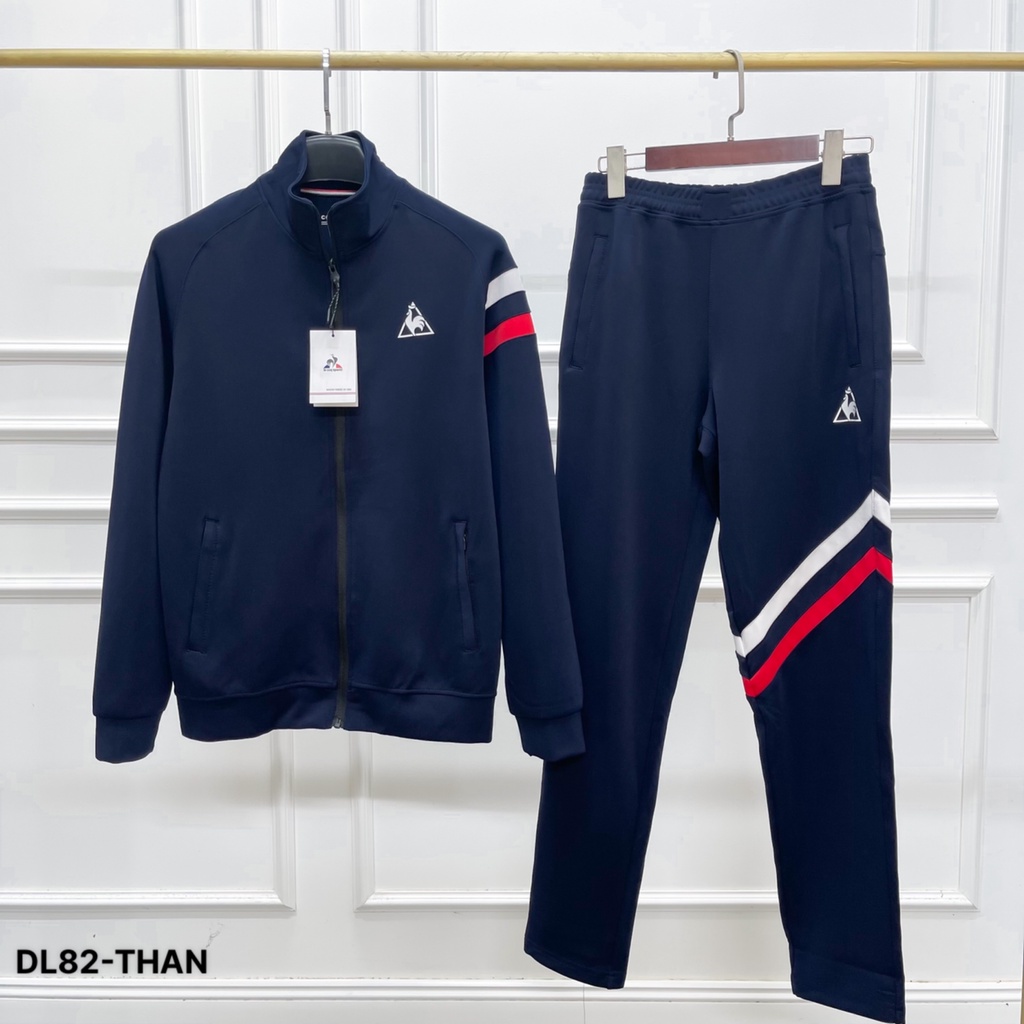 BỘ NỈ DAI TAY THỂ THAO NAM DL82 ĐEN THAN XANH