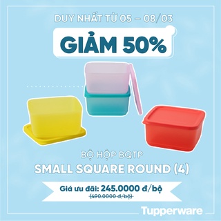 Bộ hộp bqtp small square round 650ml hàng tupperware chính hãng