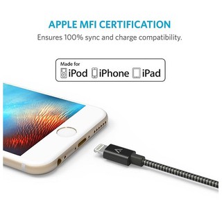 Cáp sạc anker lightning nylon 1.8m - mfi