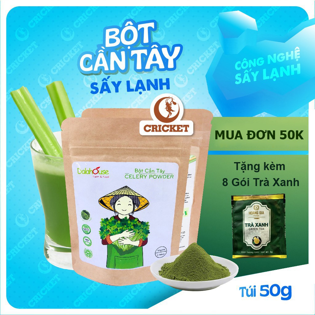 BỘT CẦN TÂY NGUYÊN CHẤT SẤY LẠNH DALAHOUSE (50g) GIÚP GIẢM CÂN, DETOX. LÀM ĐẸP DA,CHẤT XƠ