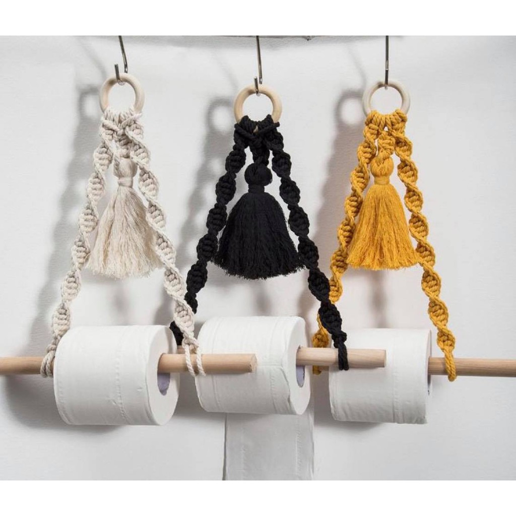 Móc treo giấy vệ sinh Macrame - Kệ bỏ giấy vệ sinh