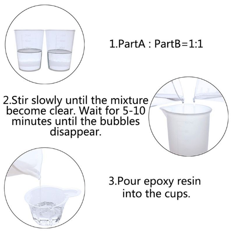 Khuôn Nhựa Resin 3 Mặt Trong Suốt Làm Trang Sức Thủ Công Diy 1: 1