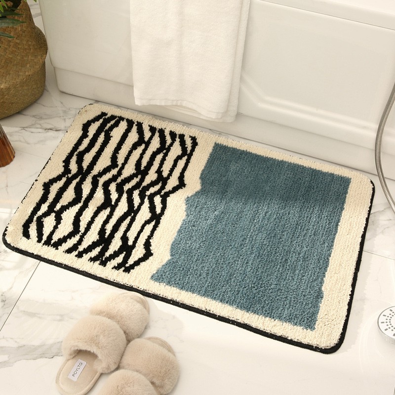 Thảm lau chân nhà tắm 60x40cm sợi cotton thấm nước chống trượt