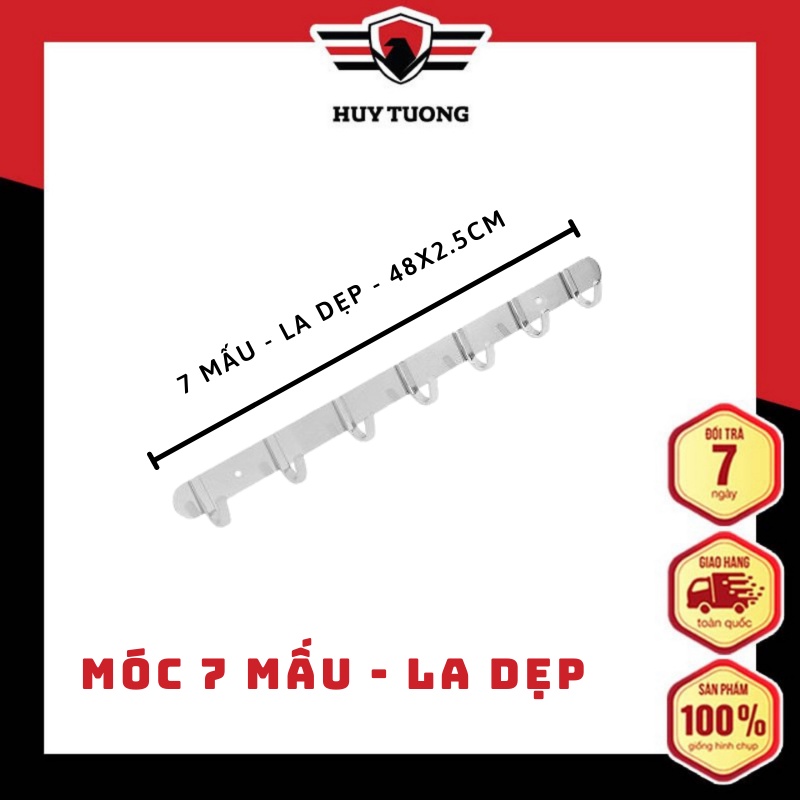 Móc treo tường, móc gắn tường treo quần áo inox từ 6 đến 10 mấu  - Lep Store