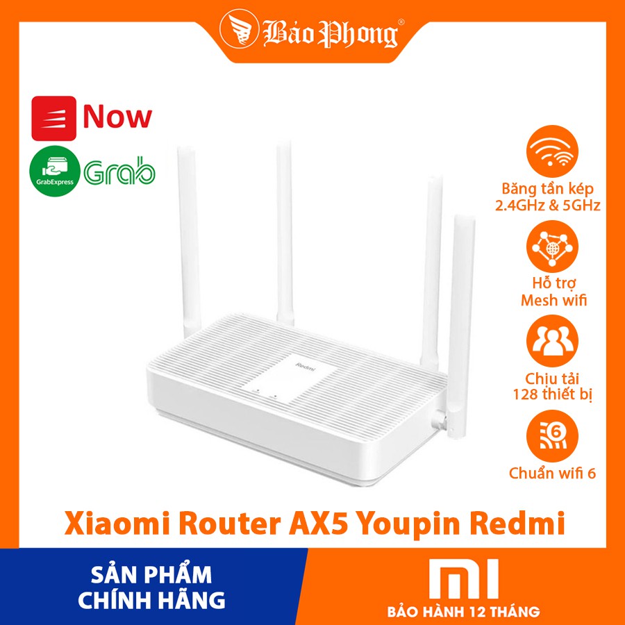 Modem Xiaomi Router AX5 Youpin Redmi Mesh modem WIFI - mới 100% Nguyên seal - Bảo hành 1 năm mạng thu phát song khoẻ