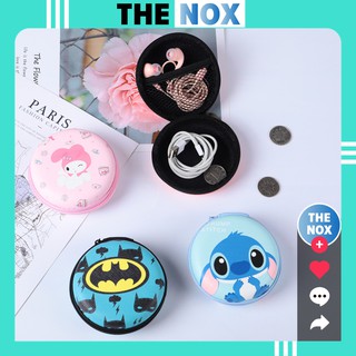 Ví Đựng Mini Tròn PU 9x9x3,5 Có Khóa Kéo - Đựng Tai Nghe - Cáp Sạc - Chìa Khóa & Phụ Kiện Các Loại [The Nox]