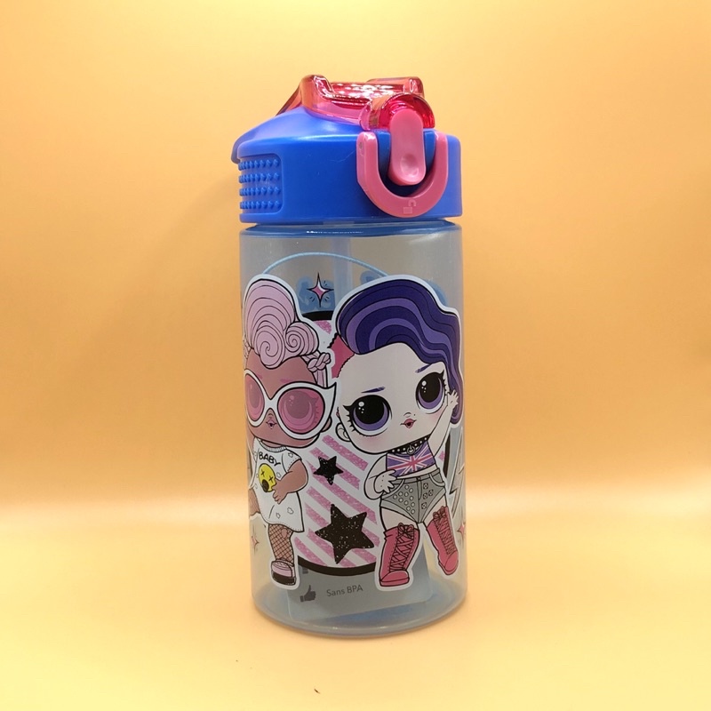 BÌNH NƯỚC NÚT BẤM ỐNG HÚT NHÂN VẬT DISNEY HÃNG ZAK 473ML CANADA