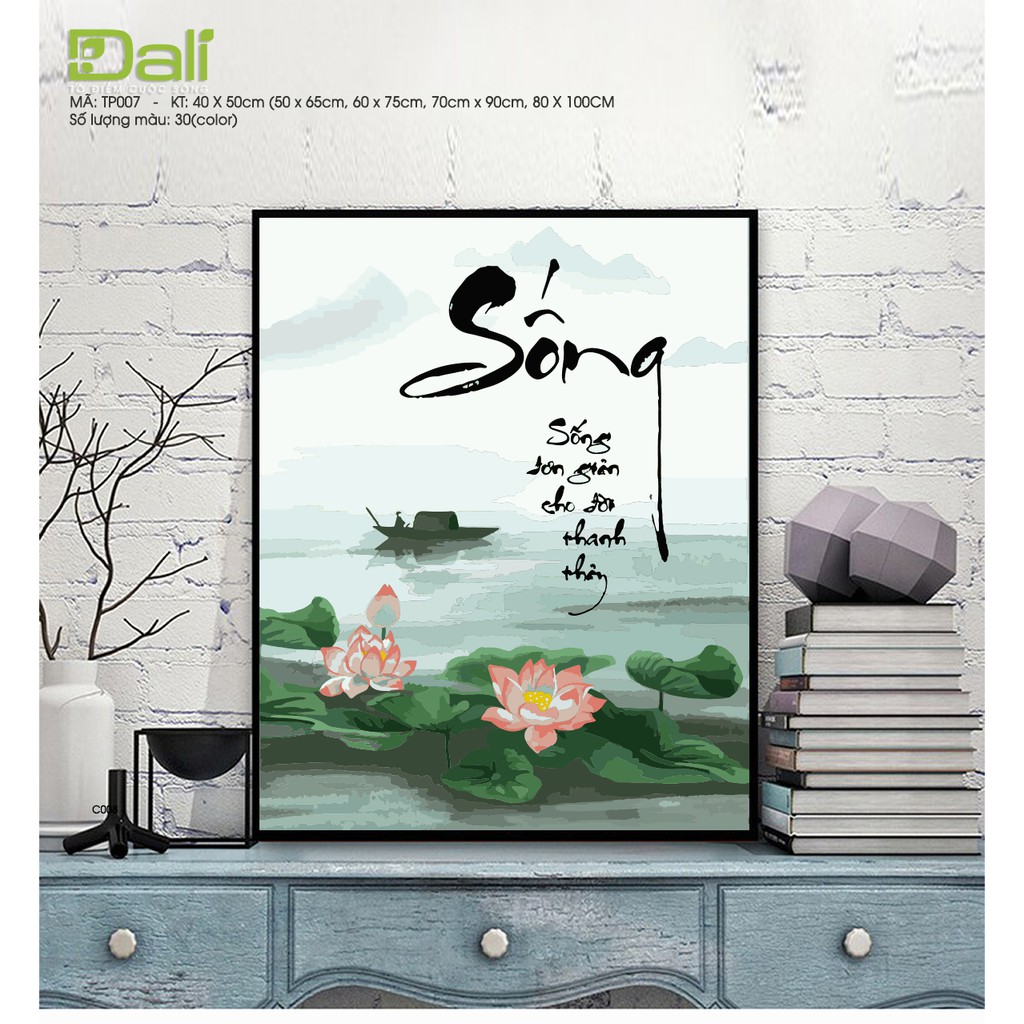 Tranh tô màu Alpha - Tranh Thư pháp Sống TP007