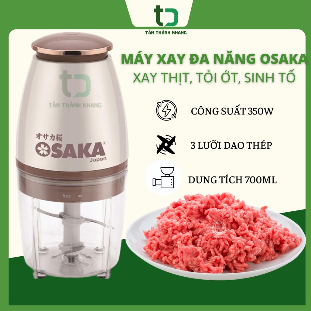 Máy Xay Thịt Đa Osaka, Máy Xay Đa Năng Công Suất 350w Xay Thịt Cá, Xay Sinh Tố, Xay Đá, Bh 12 Tháng