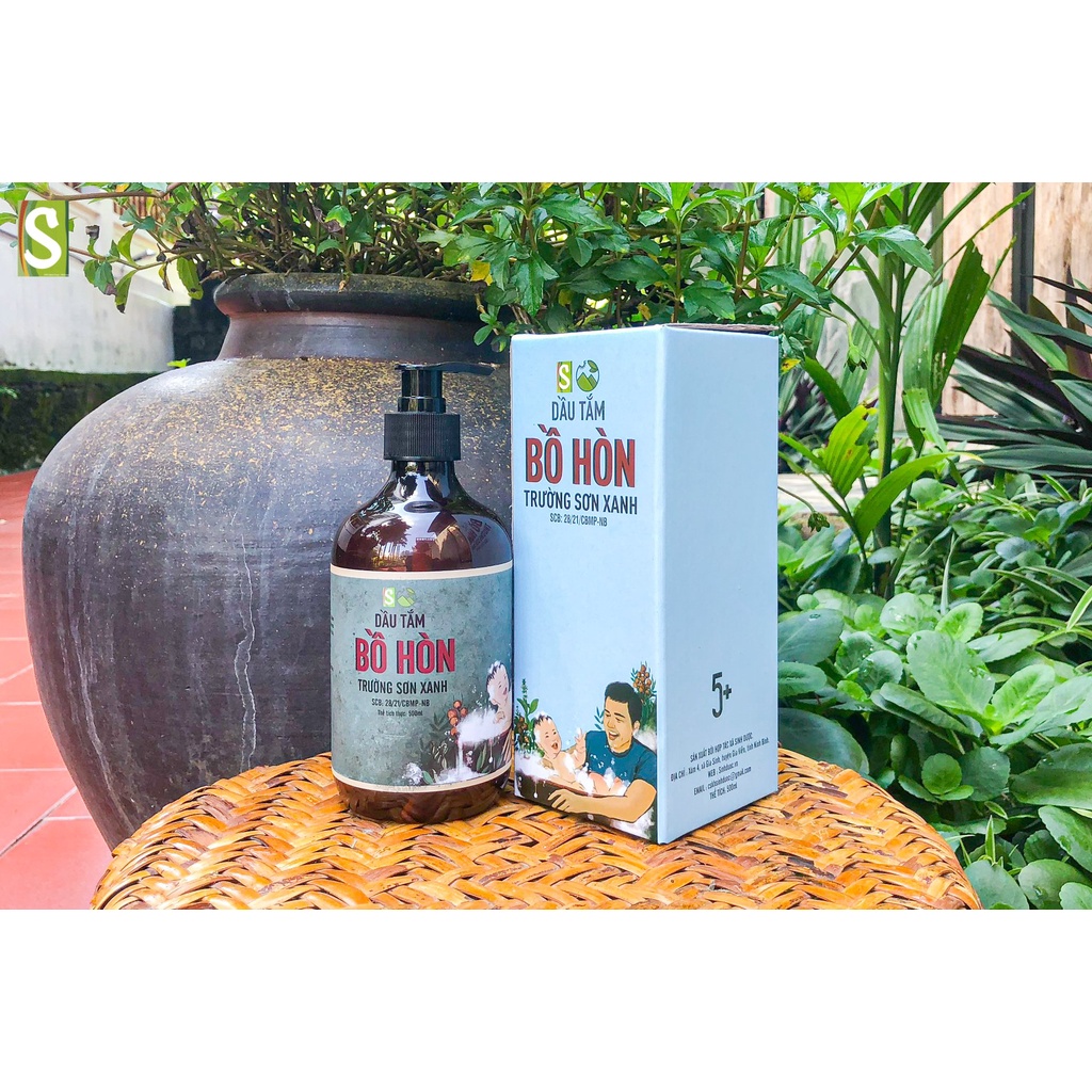Dầu Tắm Trẻ Em Bồ Hòn HTX Sinh Dược 500ml/ sữa tắm cho trẻ em an lành từ thảo dược tự nhiên