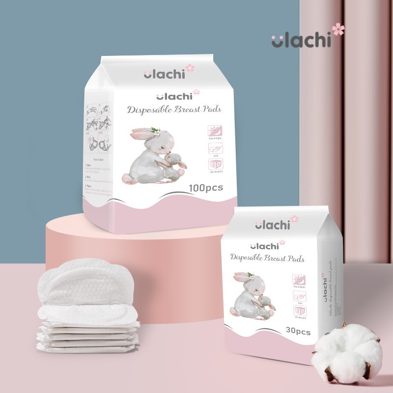 Gói 100 Miếng lót thấm sữa Ulachi cao cấp siêu thấm hút