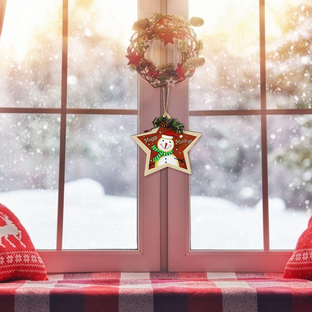 Phụ Kiện Treo Trang Trí Cây Thông Giáng Sinh Năm Mới 2022 Bằng Gỗ