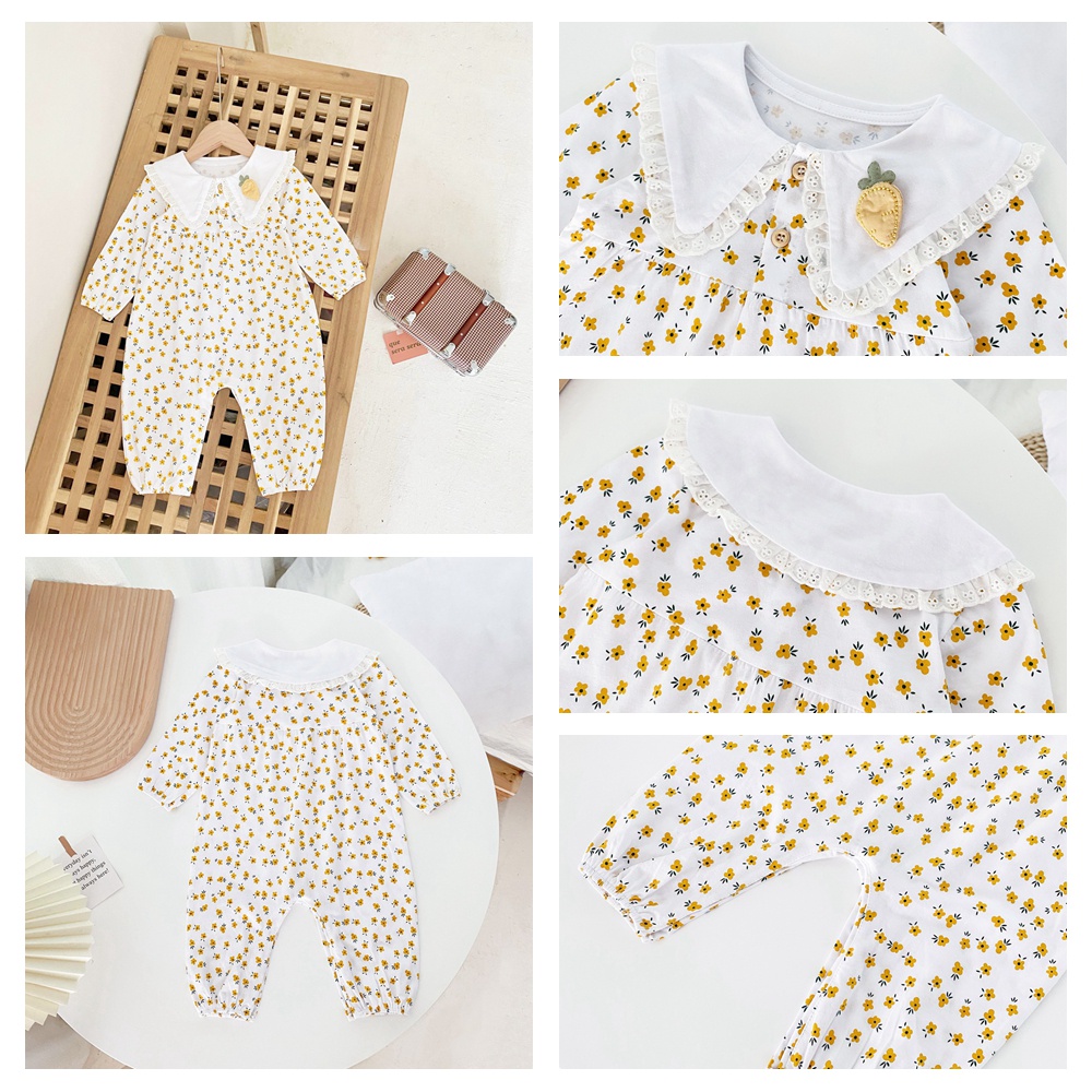 Áo liền quần dáng dài SANLUTOZ vải cotton mềm mịn thời trang mùa thu cho bé