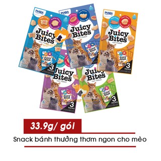 Snack Thưởng - Bánh Thưởng Cho Mèo INABA JUICY BITES - Nhiều vị - Gói 33.9g (3 gói x 11.3g)