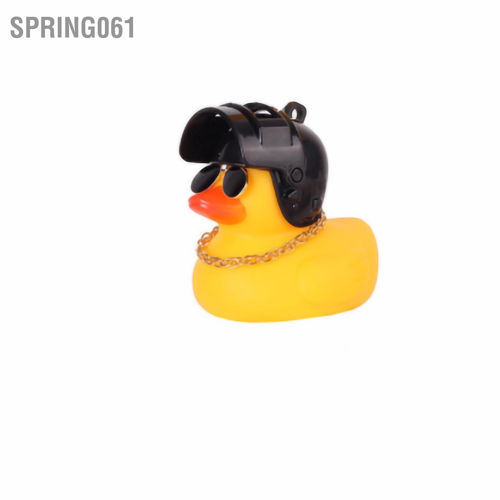 Spring061 Car Duck Toy Cool Yellow Rubber Decoration Ornaments for Dashboard Rearview Mirror Cars Roof