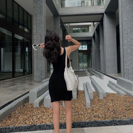 Đầm Ngắn Nữ Bodycon Slit , Chất Vải Thun Gân Mỏng Thoải Mái , WDN000238 ,SOMEHOW