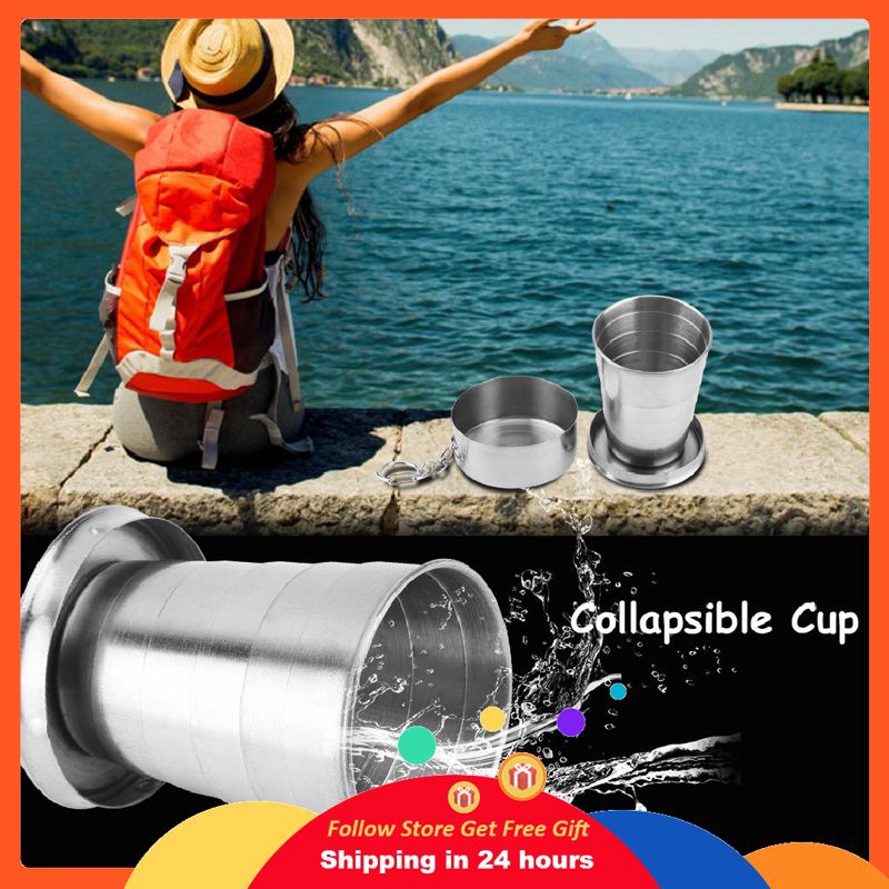 Ly Inox Có Thể Xếp Gọn Tiện Lợi Cho Dã Ngoại