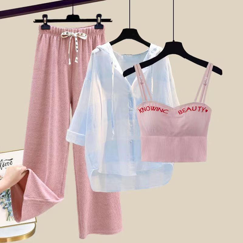 Set Áo Thun Ngắn Tay + Quần Short Ống Rộng Thời Trang Nữ