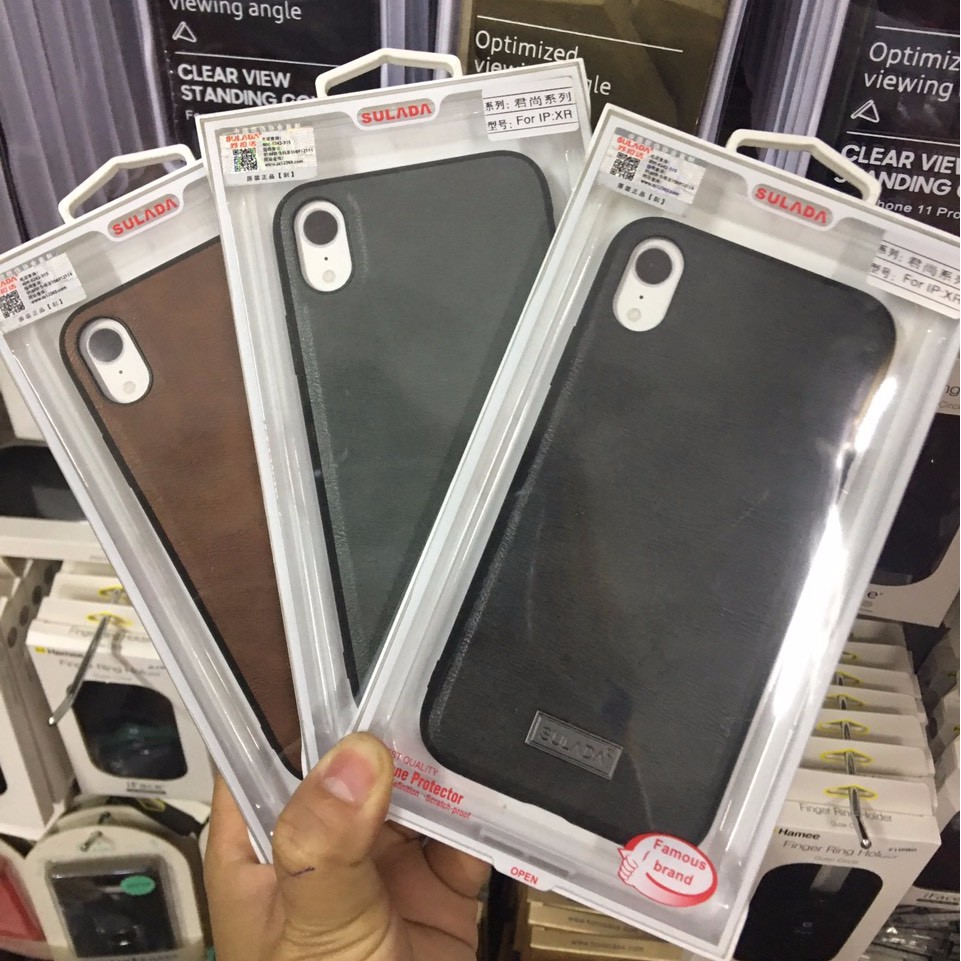 Ốp lưng Sulada da cho iPhone XR 6.1inch viền dẻo chống sốc