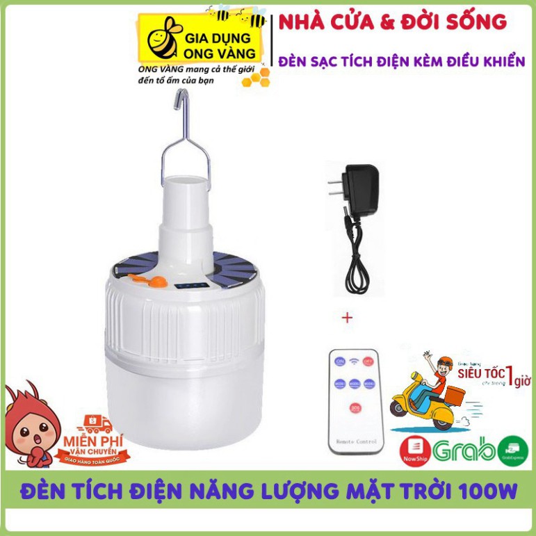 [ giảm giá sốc ] Đèn Led Năng Lượng Mặt Trời, Có Kèm Sạc Tích Điện Nhiều Chế Độ Sáng Khác Nhau, Kèm Điều Kiển Từ Xa