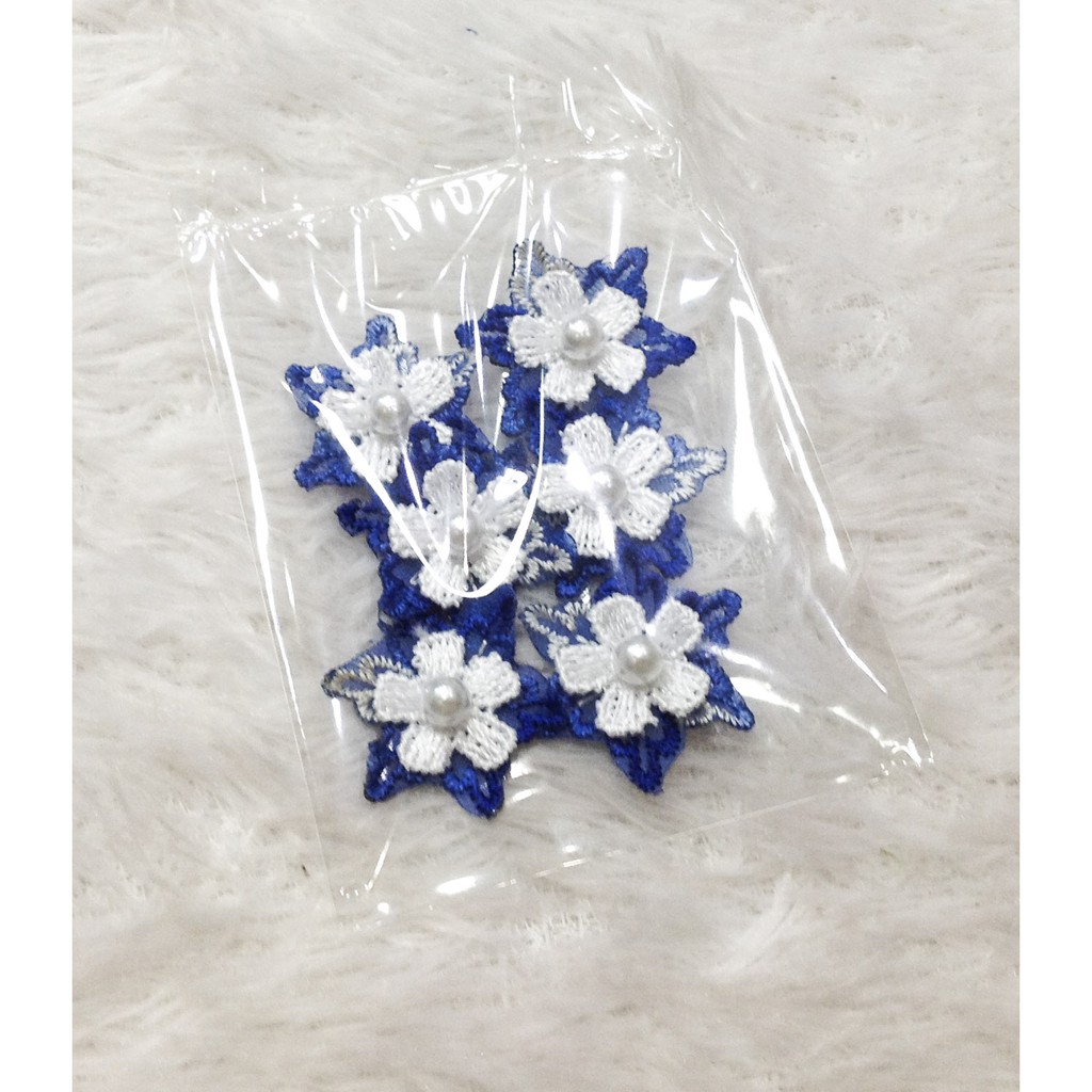 Bông thêu sẵn đính cườm trai hoa kiểu dễ thương gắn áo kết trang phục đầm dài