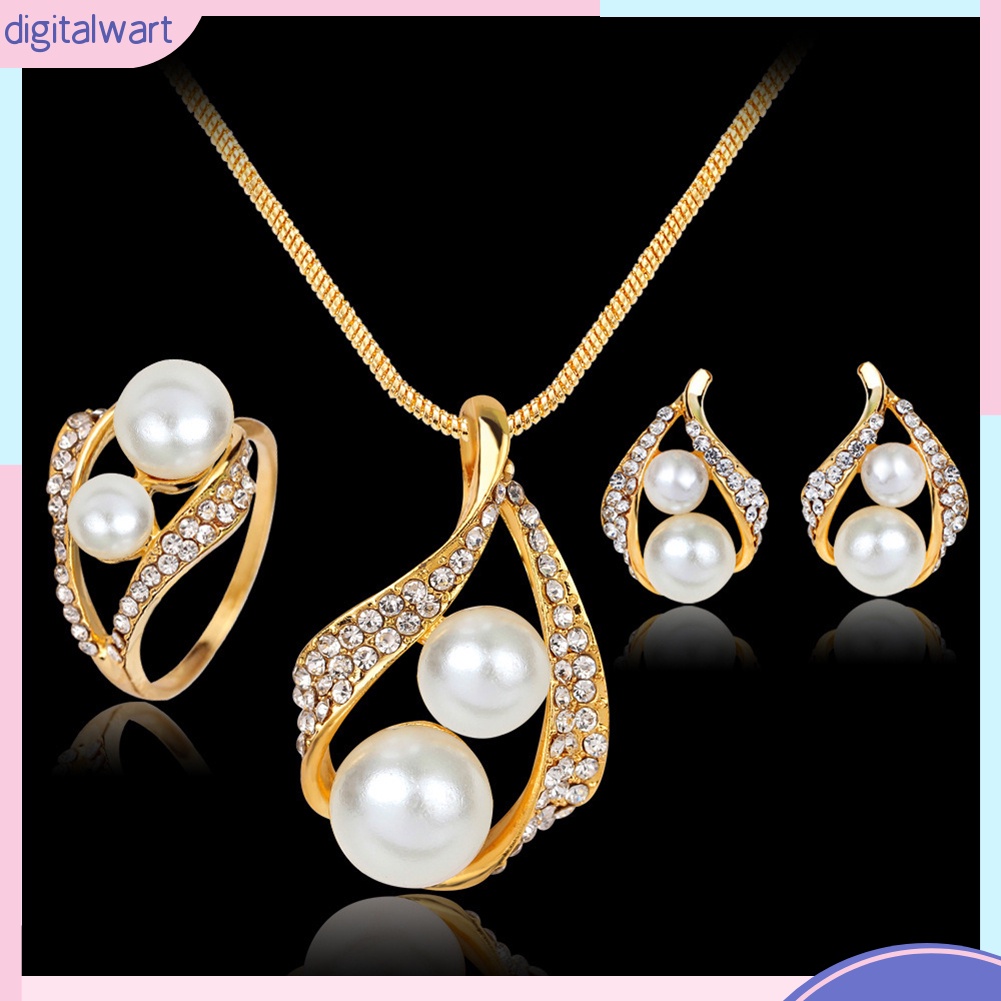 Set Trang Sức Đính Ngọc Trai Nhân Tạo Sang Trọng Thanh Lịch Dành Cho Nữ