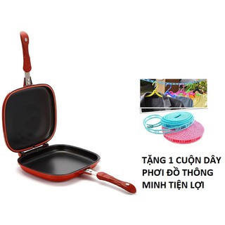 Chảo chống dính hai mặt đa năng, Chảo nấu thức ăn chống dính, Chảo rán, chiên thức ăn tiện dụng cho nhà bếp