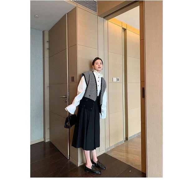 NZN Áo khoác cardigan dệt kim cổ chữ V phong cách retro Hàn Quốc cho nữ