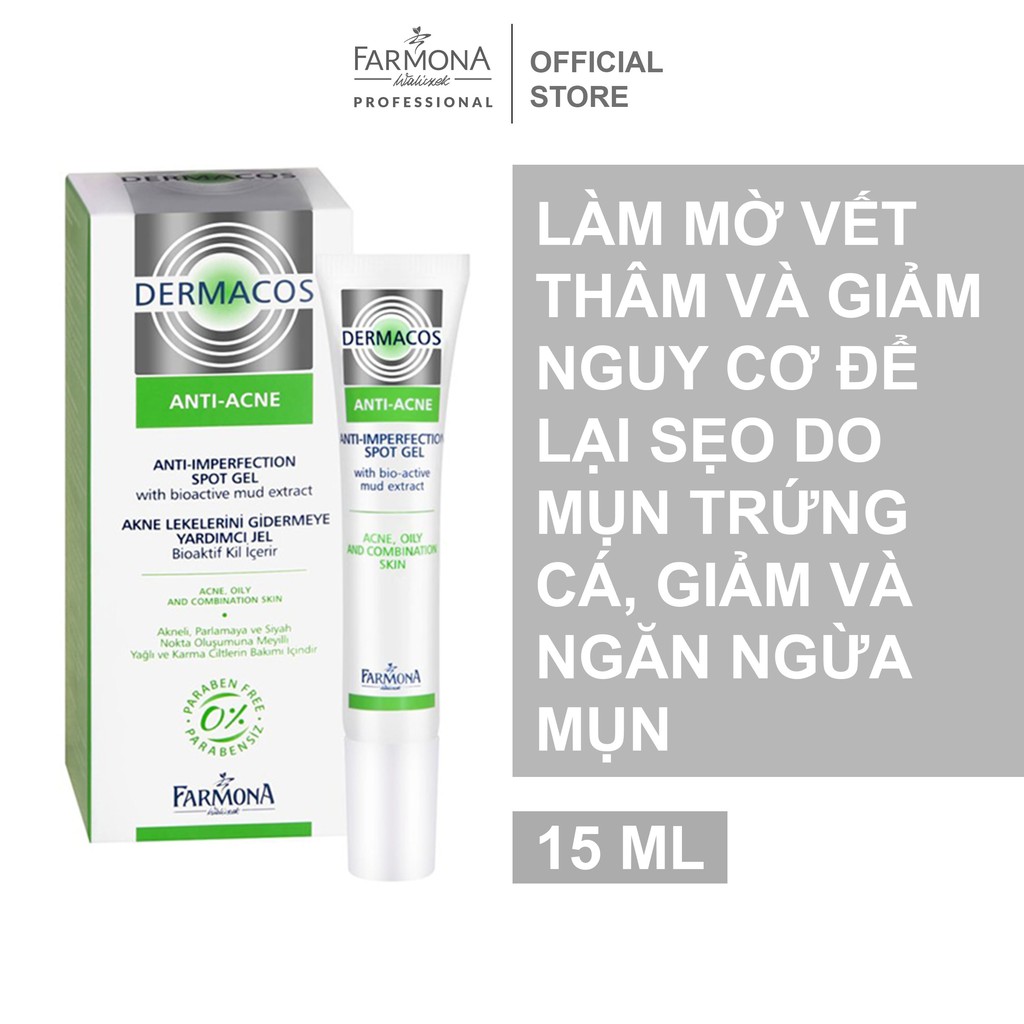 ✅[Siêu Cấp Chính Hãng] Gel chấm mụn trứng cá Farmona Dermacos Anti-Imperfection Spot Gel