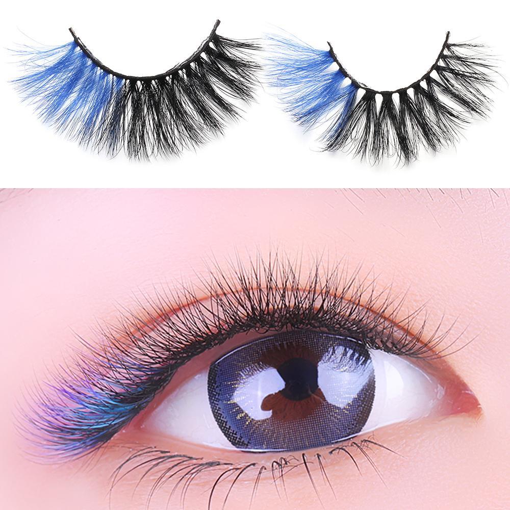 1 Cặp Lông Mi Giả 3D Màu Hồng Hóa Trang Tiệc Halloween